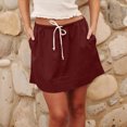 thumbnail image 4 of Loopsun Womens Summer Skirts, Women's Summer Fashion Fold Pocket Drawstring Solid Color Skirt Wine XXL, 4 of 5