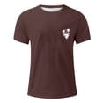 thumbnail image 2 of Men's Short Sleeve Shirts Oversized Vintage Washed T-Shirt Palm Tree Graphic Tees Summer Casual Tops Brown,L, 2 of 3