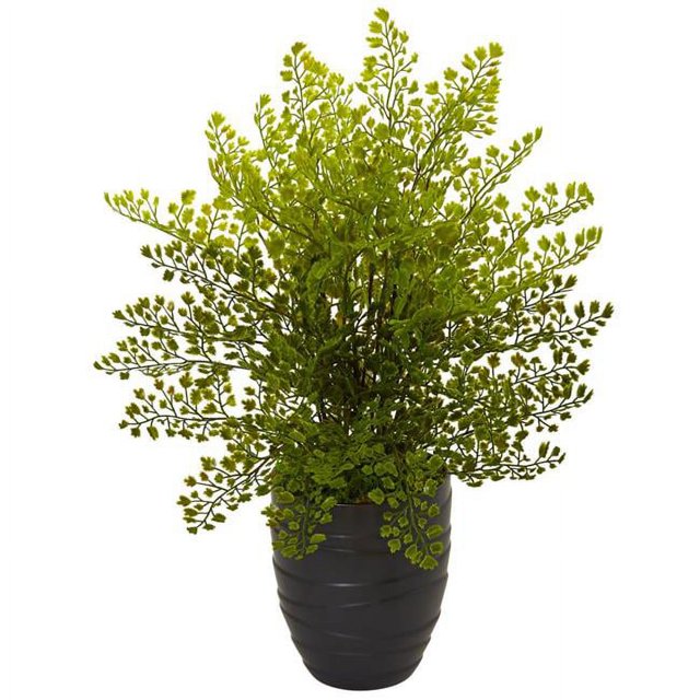 Nearly Natural 6309 Maiden Hair Plant in Black Ceramic Pot
