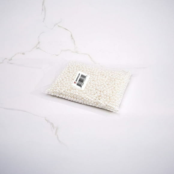 WGV 1 Pound of Decorative Fillers Small Ivory Undrilled Plastic Faux Pearls - 0.4" (10 mm) - 1 Bag