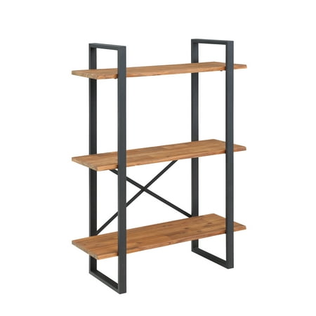 

Northbeam 35.83 W x 14.7 D x 48.43 H 3 -Shelf Freestanding Shelves Black and Brown