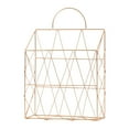 thumbnail image 1 of Miangastore 1PC Iron Magazine Handle Storage Basket Wall Hanging Desktop Books Newspapers Storage Holder (Golden), 1 of 9