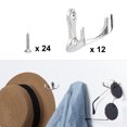 thumbnail image 6 of Dual Hooks Zinc Alloy Hook Coat Hat DIY Robe Hooks Clothes Hanger Holder w Screws 12pcs, Silver Tone, 6 of 7