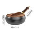 thumbnail image 3 of Flat Bottom Cast Iron Wok,Large Belly Shape Frying Wok with Wood Lid & Handle, Universal Cooking Pot for Stir-frying or Stewing, Multi-Cookware Suitable for Home and Restaurant, 3 of 6