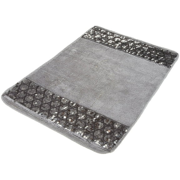 Sinatra Silver Bath Accessories Rug Mat - 32" W x 21" L