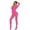 Pink-A, variant on Womens Fishnet Bodystocking Plus Size Long Sleeve Bodysuit Tights Soft Nightwear Lingerie S-3 Pink-A One Size
