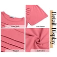 thumbnail image 6 of Fantaslook Women Blouses Dressy Casual Summer Short Sleeve Shirts Crew Neck Pleated Tunic Tops, 6 of 8