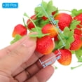 thumbnail image 2 of Uxcell 20 Pcs Artificial Mini Strawberries, Plastic Lifelike Fake Fruit Model Small Strawberries, 2 of 6