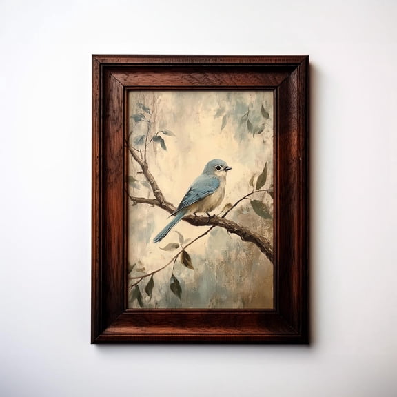 Vintage Bluebird Print Poster Neutral Farmhouse Decor Minimalist Dining Room Decor Nursery Art Poster Art E317, Unframed Poster Size 8x12 F03.1.18l42