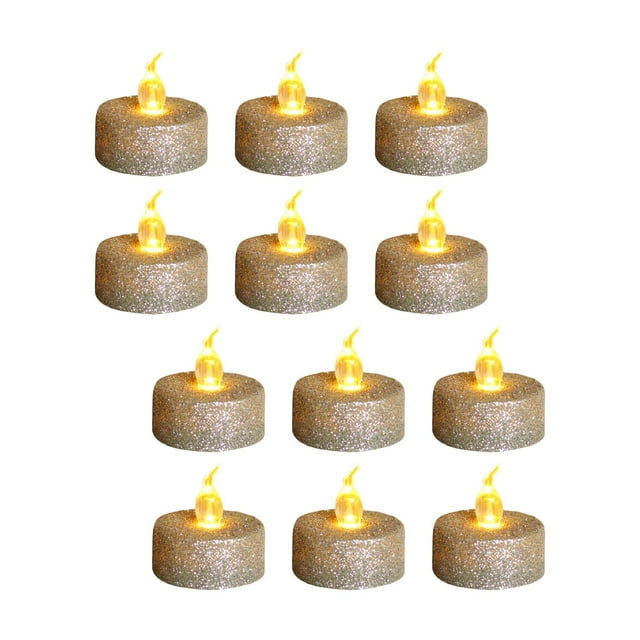 12 piezas de luces de té con pilas de , velas de té LED parpadeantes sin llama Amarillo Soledad vela electronica