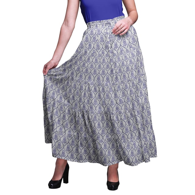 Bimba SkirtsForWomen Long Length Cotton Printed Maxi Boho Summer Skirt