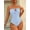 Baby Blue, variant on Women's Beach Vacation Polka Dot Black Ruffle One-Piece Swimsuit, Sexy Tie-Up