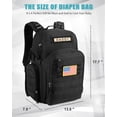 thumbnail image 2 of SHARKMOUTH Dad Diaper Bag Backpack - Military Baby Gear Backpacks with Daddy Patches Black, 2 of 6