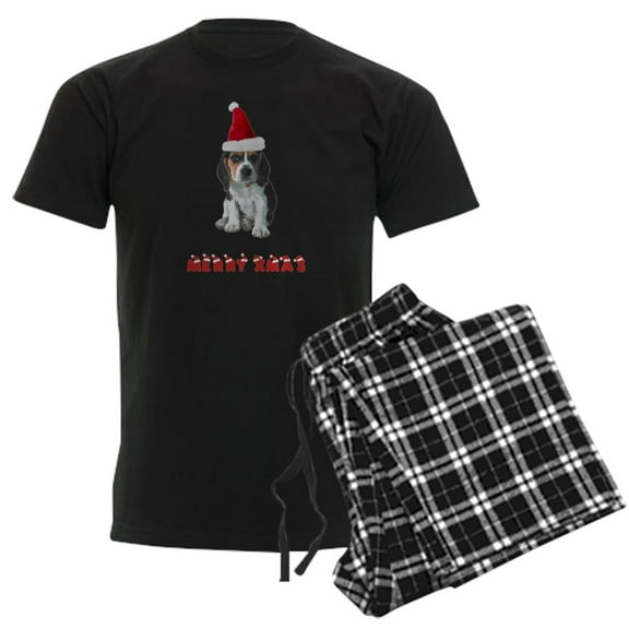 CafePress - Beagle Christmas Men's Dark Pajamas - Men's Dark Loose Fit Cotton Pajama Set