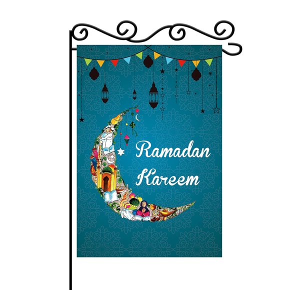 shiyou-Ramadan Kareem Garden Flag -Umrah Mubarak Decor-Religious Faith Hope Grace Peace Dove Christian Religion Easter House Decoration Banner-Holiday Vertical Double Sized Yard Outdoor Decoration-12