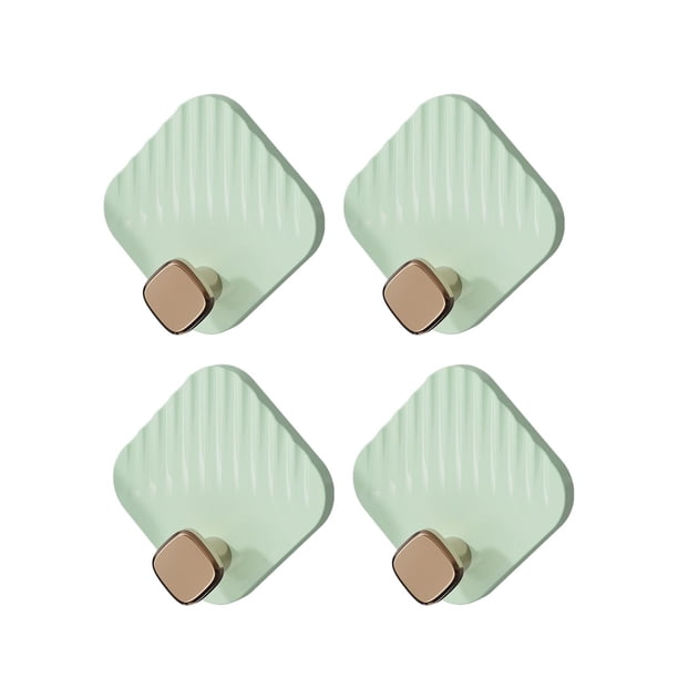 4 ganchos multifuncionales para toallas, colgador decorativo para puerta, toalla de mano verde