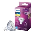 thumbnail image 1 of Philips LED MR16 50W Equivalent Reflector Energy Saving Light Bulb, Dimmable Soft White (2700K), 1 of 6