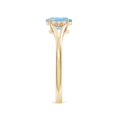 thumbnail image 4 of ANGARA Natural Aquamarine with Diamond Collar Solitaire Engagement Ring in 14K Yellow Gold for Women (Size-7x5mm) | March Birthstone, Anniversary, Jewelry Gift for Women | Natural Aquamarine Ring, 4 of 10