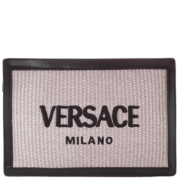 Versace Milano Raffia Clutch Bag