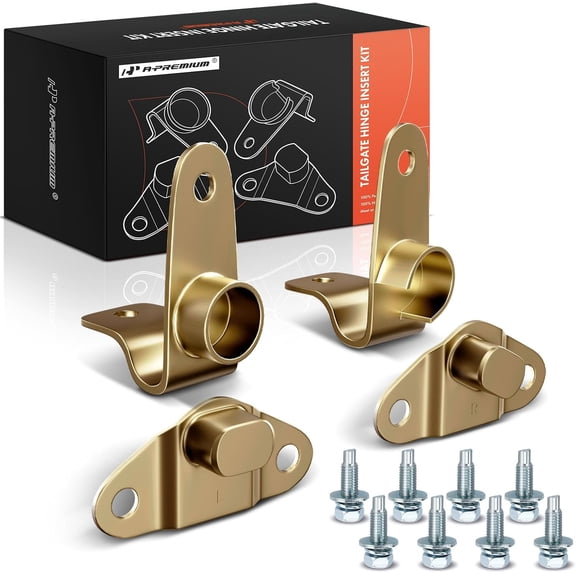 A-Premium Tailgate Hinge Insert Kit Compatible with - 1999-2007 Chevy Silverado GMC Sierra 1500 2500 3500 - w/ 8 Bolts, 4PC-Set; Left & Right, Bed & Gate