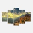 thumbnail image 2 of Caucasus Mountains Yellow Panorama - Landscape Artwork Canvas, 2 of 3
