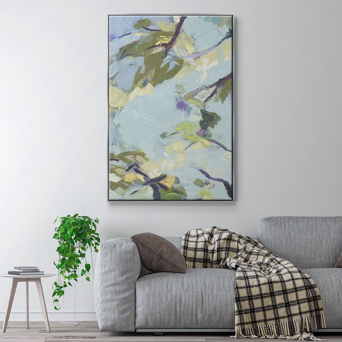Aqua Sky Framed Premium Gallery Wrapped Canvas - Ready to Hang - 25 x 37 - Silver Floating Frame