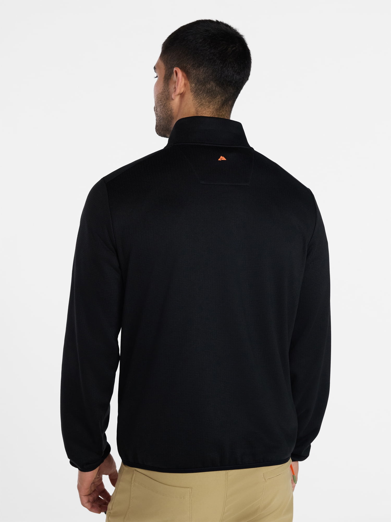 Ozark Trail Men's and Big Men's Quarter Zip Grid Fleece Jacket, Sizes S-3XL