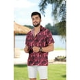 thumbnail image 2 of HAPPY BAY Men's Hawaiian Shirts Short Sleeve Button Down Shirt Mens Hawaii Shirts Boho Holiday Casual Summer Beach Shirts for Men Funny S Pink, Floral, 2 of 5