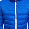 thumbnail image 3 of UTTOASFAY Solid Color Stand Collar Zipper Shoulder Chest Rhombus Men'S Cotton Coat Royal Blue 10(XL), 3 of 5