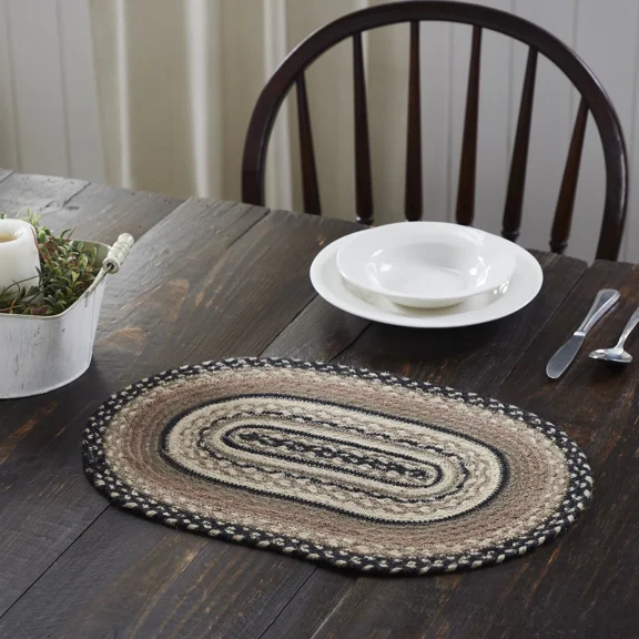 Farmhouse 12"X18" Placemat White Sawyer Mill Jute Kitchen Table Decor Vhc Brands