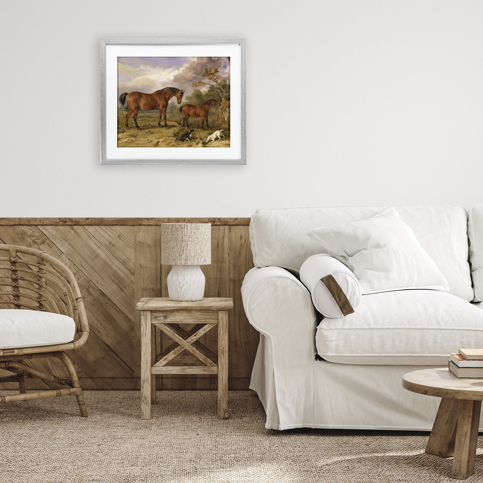 Stupell Industries Classic Portrait of Horses Gray Framed Print Under Glass, design by Tina LeCour