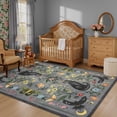 thumbnail image 2 of Nanan 6'x9' Cat Area Rug, Washable Non Slip Stain-resistant Rugs for Dining Room Home Office, Soft Foldable Carpet, Gray, 2 of 6