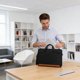 thumbnail image 4 of Bolsa para portátil Bolsa mensajera de 14 pulgadas Bolsa de hombro Bandolera Tela elegante Protección suave para el forro de agua Maletín duradero para trabajo de viaje, 4 of 6