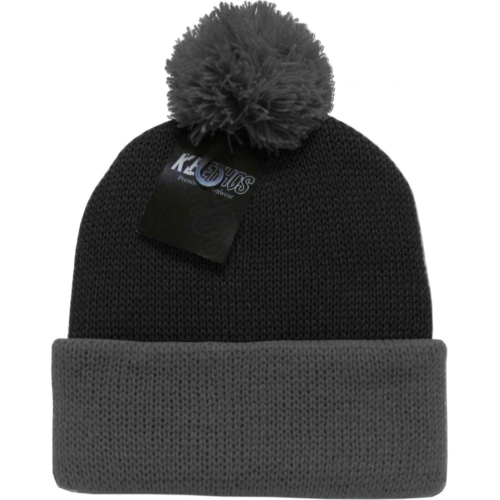 KBETHOS Ribbed Pom Pom Beanie Thick Warm Winter Hat Cuffed Ski Cap