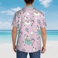 thumbnail image 4 of Fuzoiu Llama Unicorn and Rainbow Print Hawaiian Shirt for Men, Summer Beach Casual Short Sleeve Button Down Shirts, Men’s Beach Summer Shirts with Pocket,Small, 4 of 7