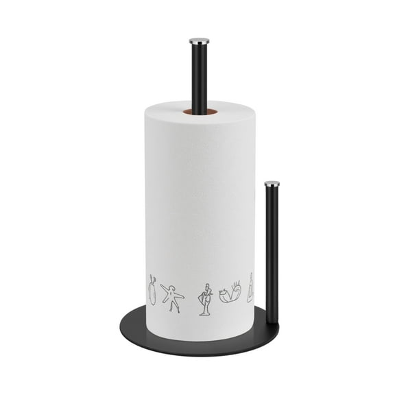 Lonian Paper Towel Holder,  Kitchen Roll Dispenser, Countertop Roll Organizer, Black