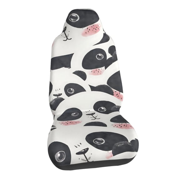 Cute Panda Face Car Seat Covers Stretch Car Seat Protectors Universal Fit