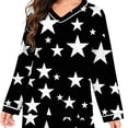thumbnail image 6 of Gytharion Women's Pajama Sets Soft Comfy Long Sleeve V-Neck Sleepwear and Long Pants Cute Star Print Loungewear Outfits 2 Piece Pj Sets for Women, 6 of 6