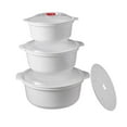 thumbnail image 1 of Juego de 3 tazones para microondas con tapa, ideales para sopa, cereales y otros alimentos. Incluyen una rejilla para cocinar al , perfecta para, 1 of 8