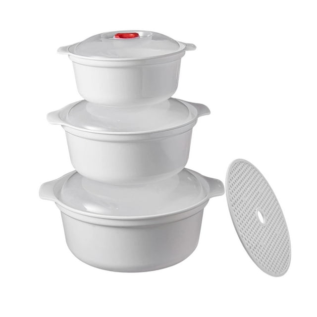 3 tazones para microondas con tapa, platos para sopa y cereales, platos multifuncionales para microondas, tazones para servir sobras de ramen y pan.