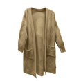 thumbnail image 4 of Lovskoo 2024 Cardigan Sweaters for Women Open Front Long Sleeve Leisure Medium Long Cable Knit Thick Knitting Oversized Winter Outerwear Tops Brown, 4 of 5
