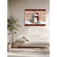 thumbnail image 4 of Christmas Canvas Print Wall Art Xmas Snowman Pine Tree Snowflakes Wood Grain Plaid Pictures Painting Morden Artwork for Living Room Bedroom, Ready to Hang - 12"x16", 4 of 6