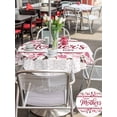 thumbnail image 5 of Outdoor Tablecloth with Umbrella Hole for Patio/Picnic/Party/Camping, Pink Mother's Day Waterproof Table Cloth Round Cover Washable, Watercolor Flowers Modern Polka Dot Striped (Dia 60"), 5 of 8