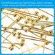 thumbnail image 5 of Uxcell 100 Pcs Pasadores de Cabeza de Bola Dorados 1.57 pulgadas Pasadores de Cabeza de Alambre 24 Gauge Pasadores de Latón para Manualidades de Joyería DIY, 5 of 7