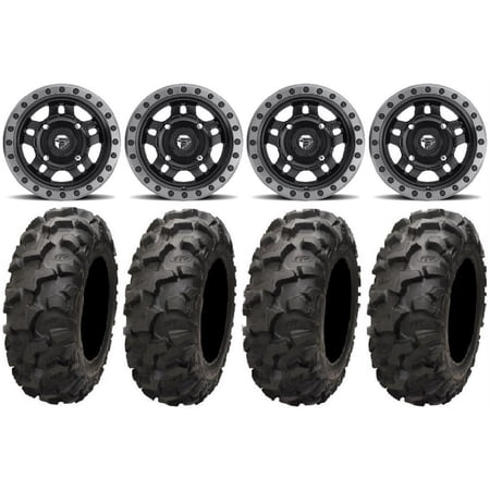 Fuel Anza Black 14 Wheels 30 Blackwater Tires Kawasaki Mule Pro FXT