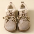 thumbnail image 4 of Women's Flat Lace Up Casual Shoes Plush Wide Toe Box Fleece Lined Warm Running Shoes Lightweight Non Slip Dress Shoes Brown Size 8, 4 of 8