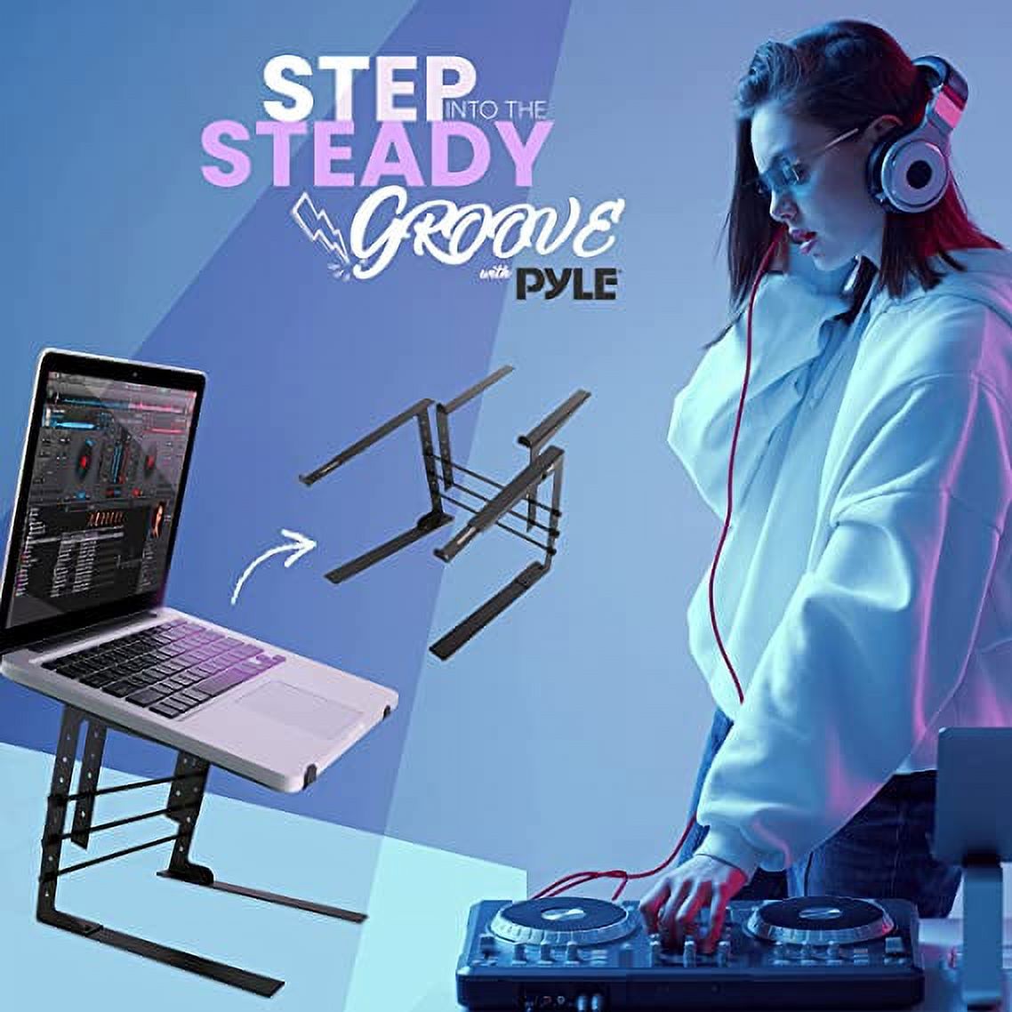 Pyle Universal Dual Laptop Stand, Adjustable Metal photo 7