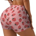 thumbnail image 2 of Sigee Strawberries Print Women's High Waist Workout Shorts - Squat Proof, Tummy Control, Yoga and Gym Activewear-, 2 of 9