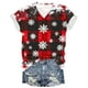 thumbnail image 2 of Puntoco Blusa de manga corta con cuello en V y estampado liso para mujer, estilo casual, para verano, 2 of 3