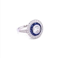 thumbnail image 3 of Follow your Passion with TheJewelryHut Fancy Designer Vintage Inspired Blue and White Color Crystalline Stones in Silver Ring, 3 of 3